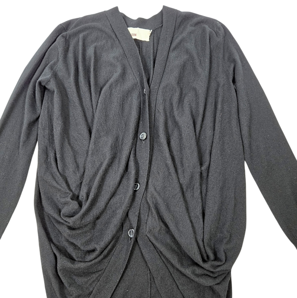 Yoon Cocoon Buttoned Down Black Draped Cardigan - image 8